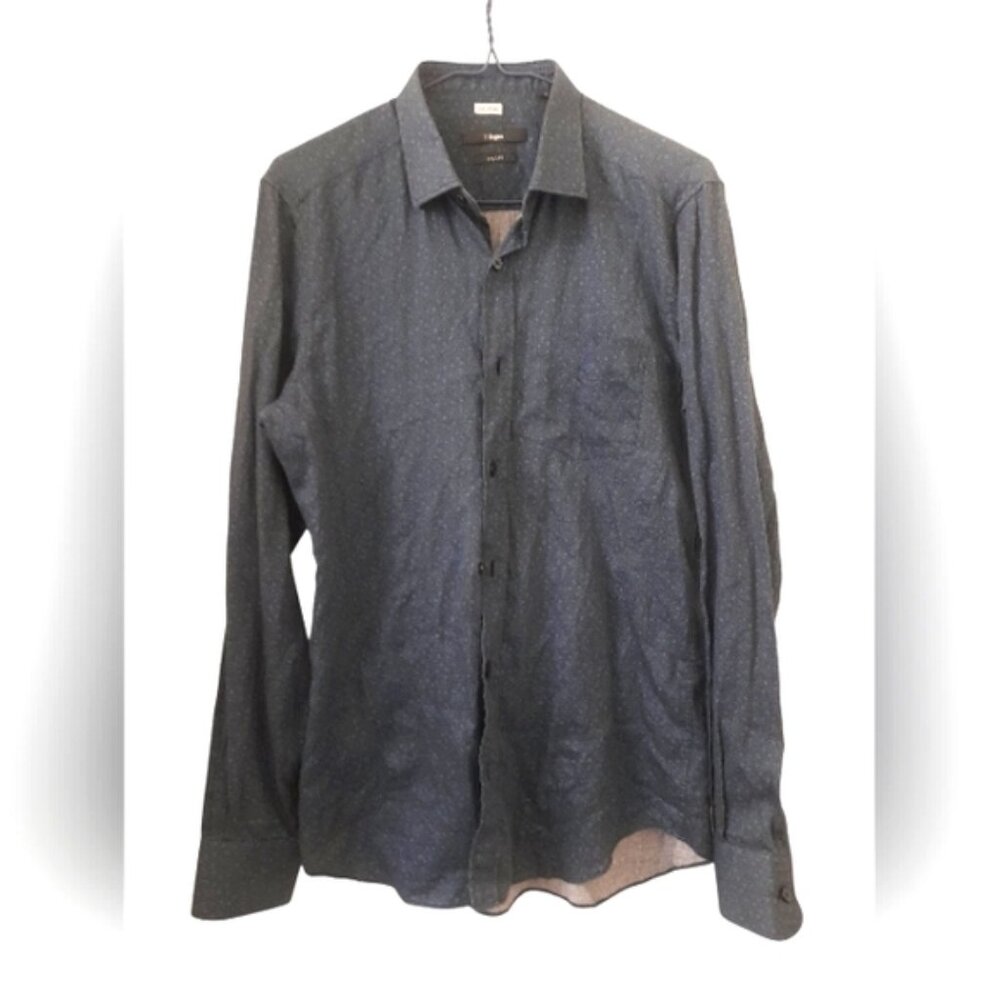 Z Zegna - Mens Floral Casual Button Down Shirt - Blue - 15 3/4